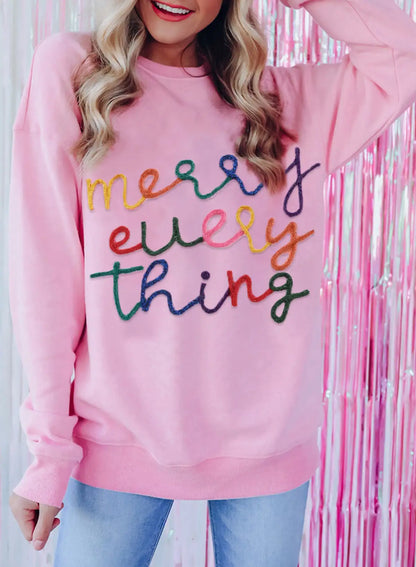 Peach Blossom Slogan Sweatshirt