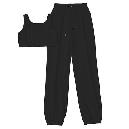 Clothing Cropped Tank Top Ankle Tied Lace Up Trousers Two Piece Set