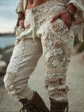 Women's Vintage Hollow-out Embroidered Casual Pants elevenforest