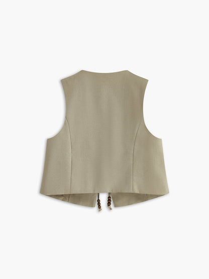 V-neck Knotted Vest