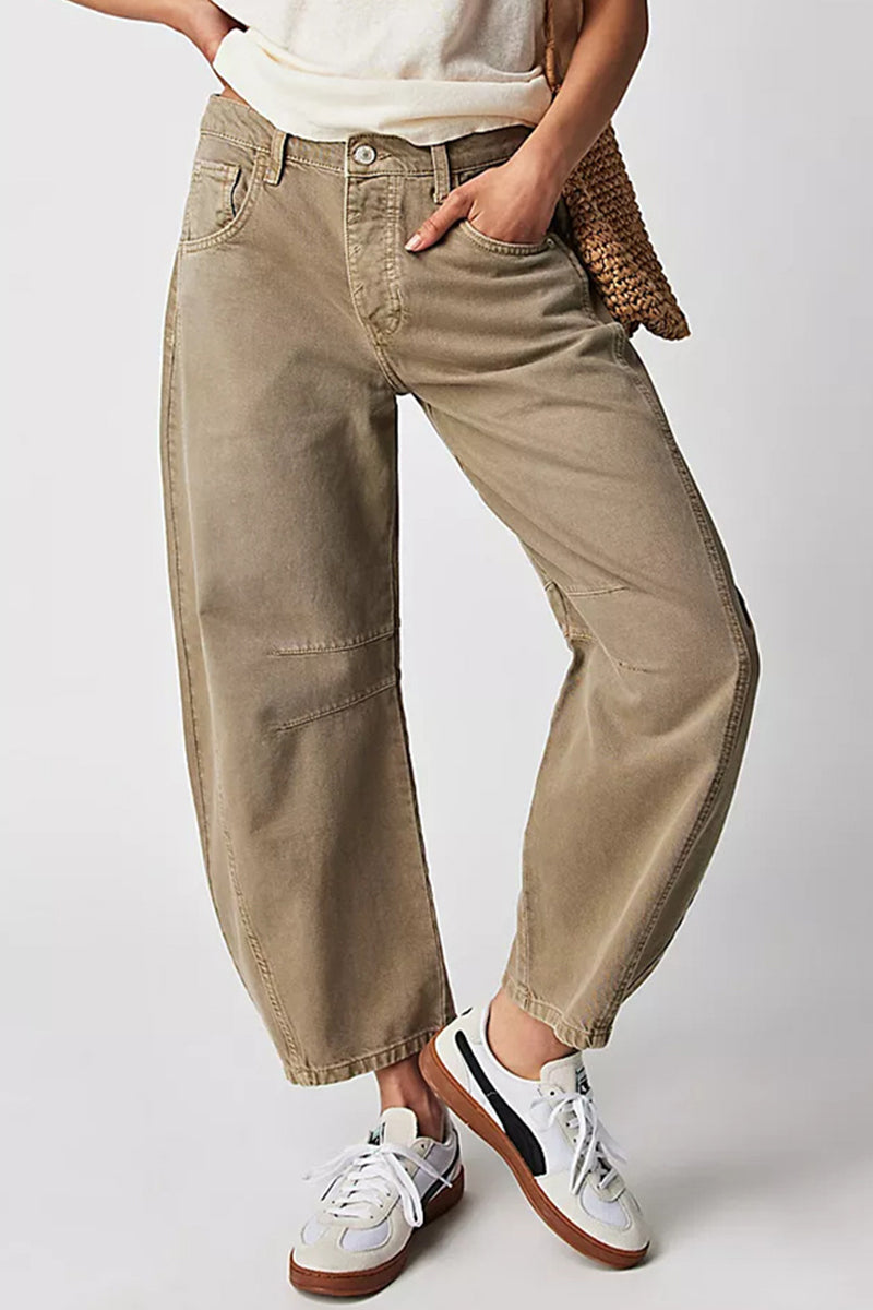 Street Pocket High Waist Denim Jeans