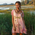 Boho Dragonfly & Dandelion Embroidered Women's Mini Dress elevenforest