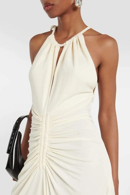 Edna Halter Gathered Maxi Dress