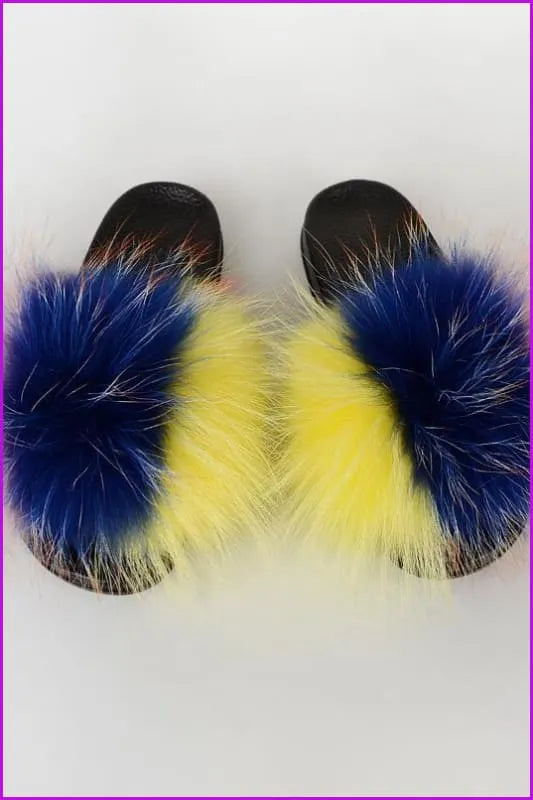 {5-7 Days Wait for Make} New Color Raccoon Fur Slides F580