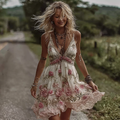 Women's Vintage Rose Floral Embroidery Casual Sleeveless Dress elevenforest