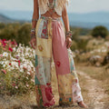 Floral Patchwork Print Casual Pants elevenforest