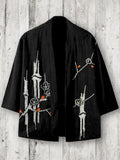 Elegant Japanese Shibori Hanami Pattern Kimono Cardigan elevenforest