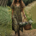 Women's Bohemian Ethnic Totem Linen Dress elevenforest