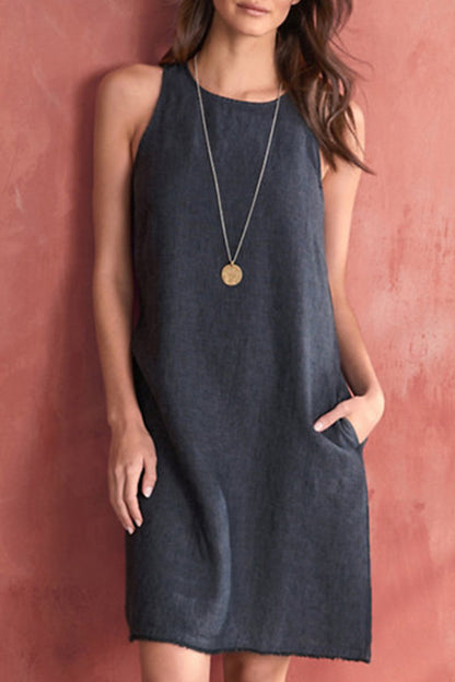 Basis O Neck Vest Dress Dresses(5 Colors)