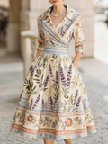 Women's romantic floral jacquard long dress