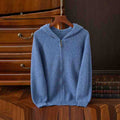 Vintage Women'S Basics Knit Zipper Hooded Sweater elevenforest