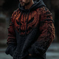 Men's Halloween Pumpkin Face Gradient Jacquard Knit Hooded Sweater elevenforest