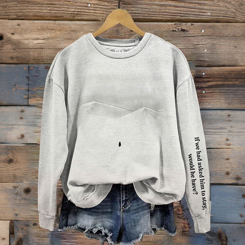 Comstylish If We Had Asked Him To Stay Nihilistic Penguin Printed Casual Sweatshirt