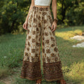 Women's Retro Bohemian Floral Patchwork Linen Trousers elevenforest