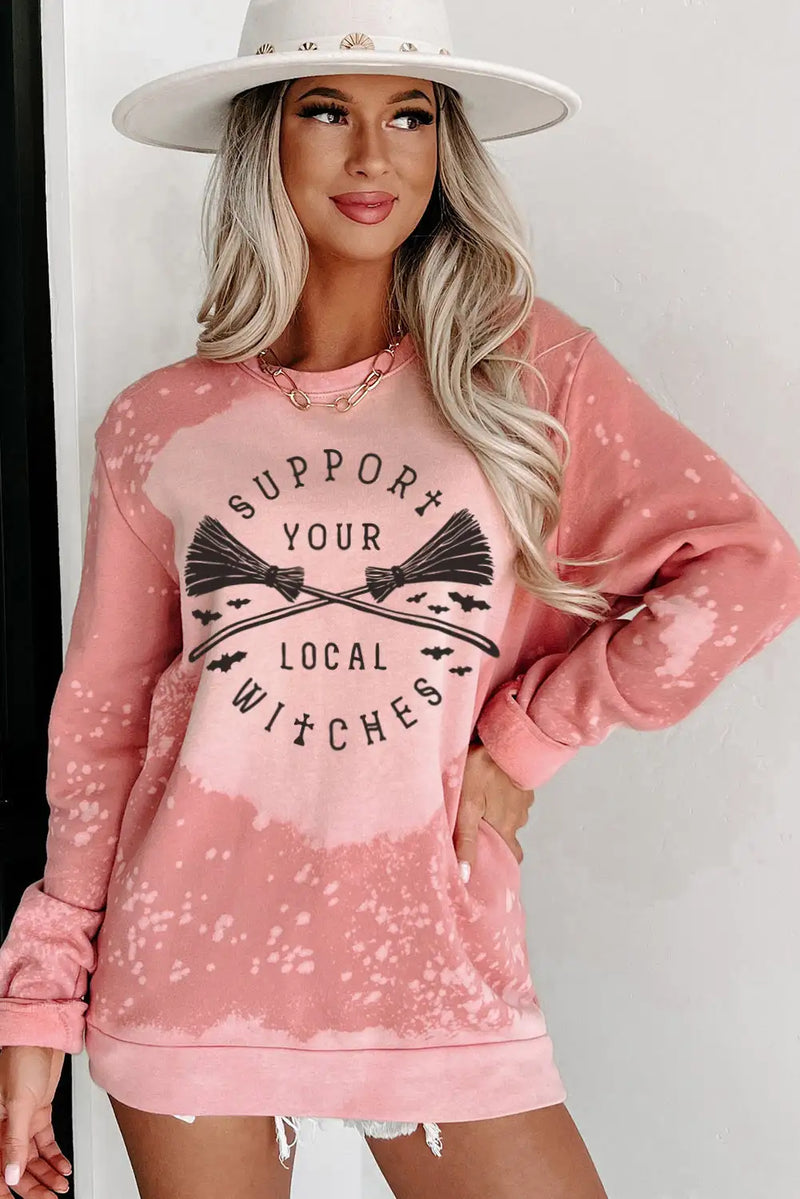Pink Halloween Pattern Crewneck Sweatshirt