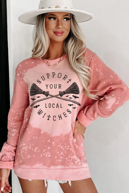 Pink Halloween Pattern Crewneck Sweatshirt