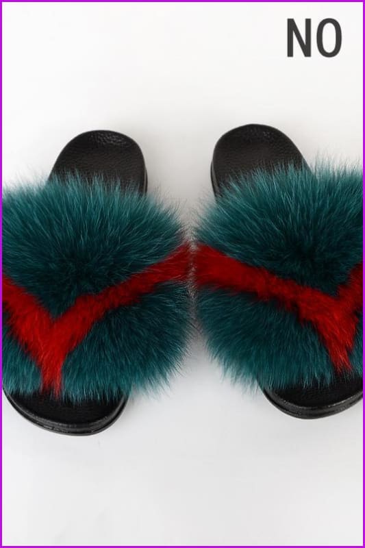 {5-7 Days Wait for Make} New Color Fox Fur Slides F639