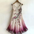 Vintage Cherry Blossom Floral Lace Gradient Art Comfy Tank Dress elevenforest