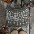 Vintage Icelandic Tribal Pattern Printed Round Neck Knit Sweater elevenforest