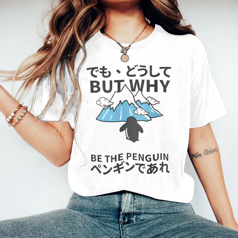 Comstylish But Why Nihilist Penguin Japanese Art Graphic Unisex Fit Comfy T-shirt