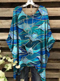 Women's Abstract Glass Sea Fish Print Top