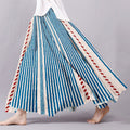 Vintage Bohemian Colorful Striped Linen Skirt elevenforest
