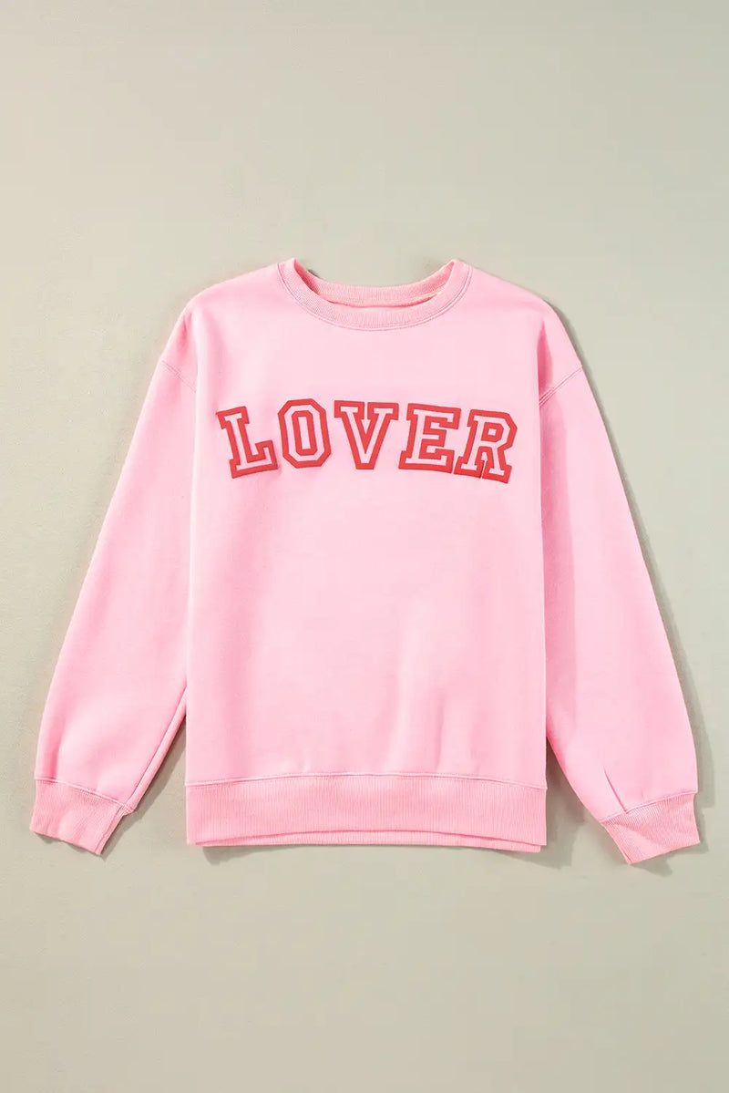 Pink Lover Puff Print Sweatshirt