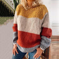 Vintage Icelandic Knit Patchwork Color Block Jacquard Warmth Crew Neck Sweater Unisex elevenforest