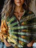 Women's Colorful Tie Dye Print Casual Long Sleeve Comfortable Cotton S