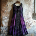 Vintage Viking Raven Celtic Gradient 3d Graphics Linen Tank Dress elevenforest