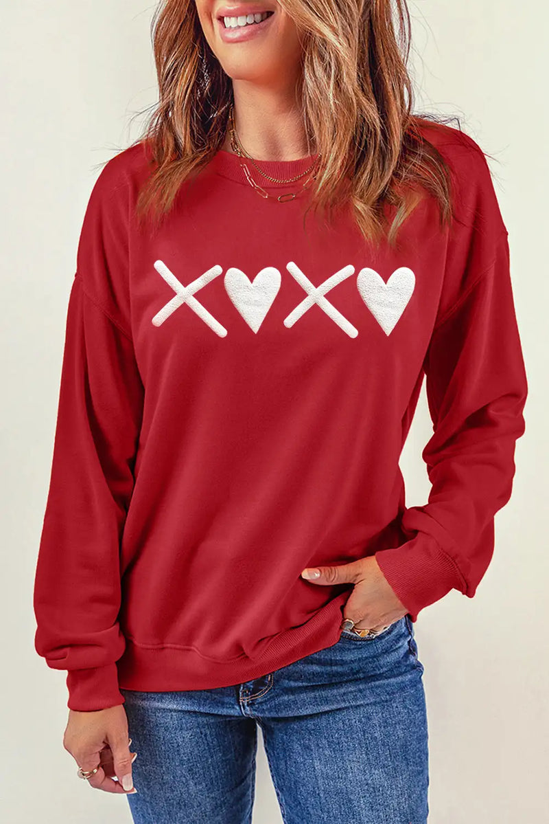 Red Xoxo Heart Sweatshirt