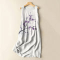 Vintage Lovely Purple Plum Blossom Art Pattern Casual Midi Dress elevenforest