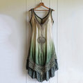 Tribal Viking Celtic Knot Gradient Art Linen Tank Dress elevenforest