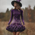 Comstylish Halloween Evil Dark Tentacles Purple Roses Celtic Sweater Dress