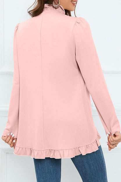 Buckle Flounce Lotus Leaf Collar Outerwear