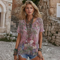 Women's Vintage Floral Lace Embroidered Art Comfy T-shirt elevenforest