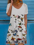 Loose V- Neck Short Sleeve Dress
