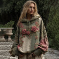 Vintage Rose Floral Patch Comfortable Warm Hoodie elevenforest