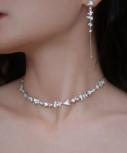 Original Design Asymmetric Pearl Silver Choker