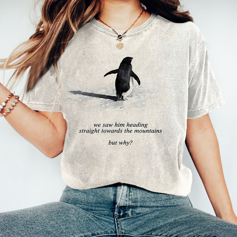 Comstylish But Why Nihilist Penguin Vintage Washed T Shirt