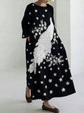 Comstylish Japanese Art Retro Leisure Linen Dress