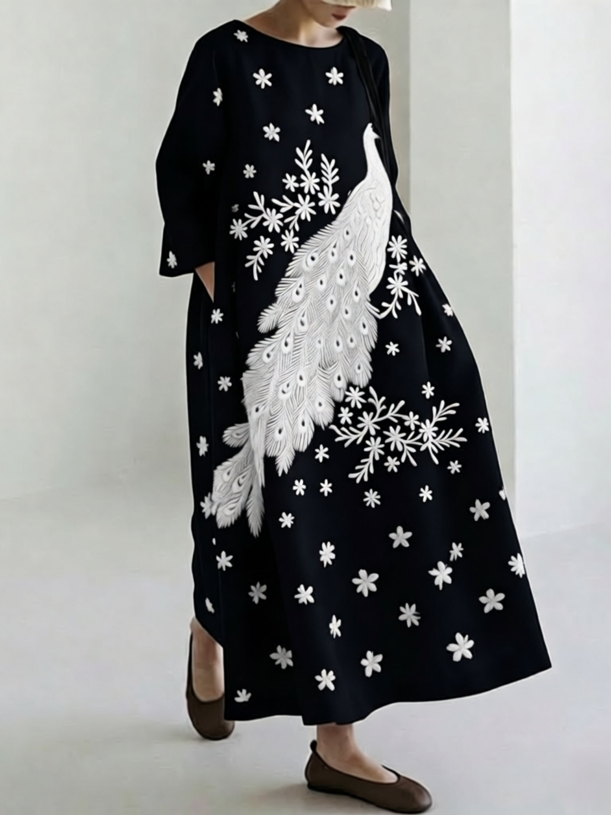 Comstylish Japanese Art Retro Leisure Linen Dress