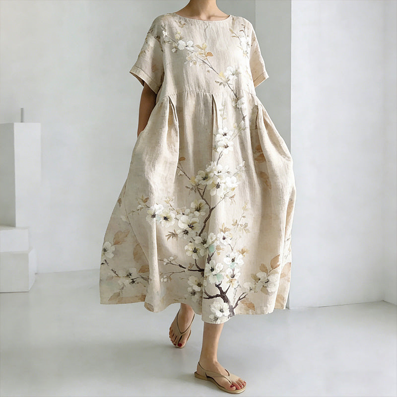 Comstylish Women's Japanese-style Floral Print Casual Dress