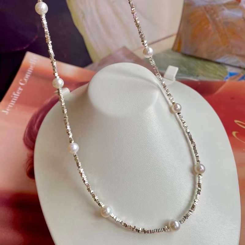 5.5～6mm Freshwater Pearl Necklace in S925 Sterling Silver