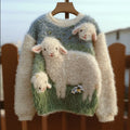 Comstylish Probe To See Your Lamb's Comfortable Round Neck Sweater