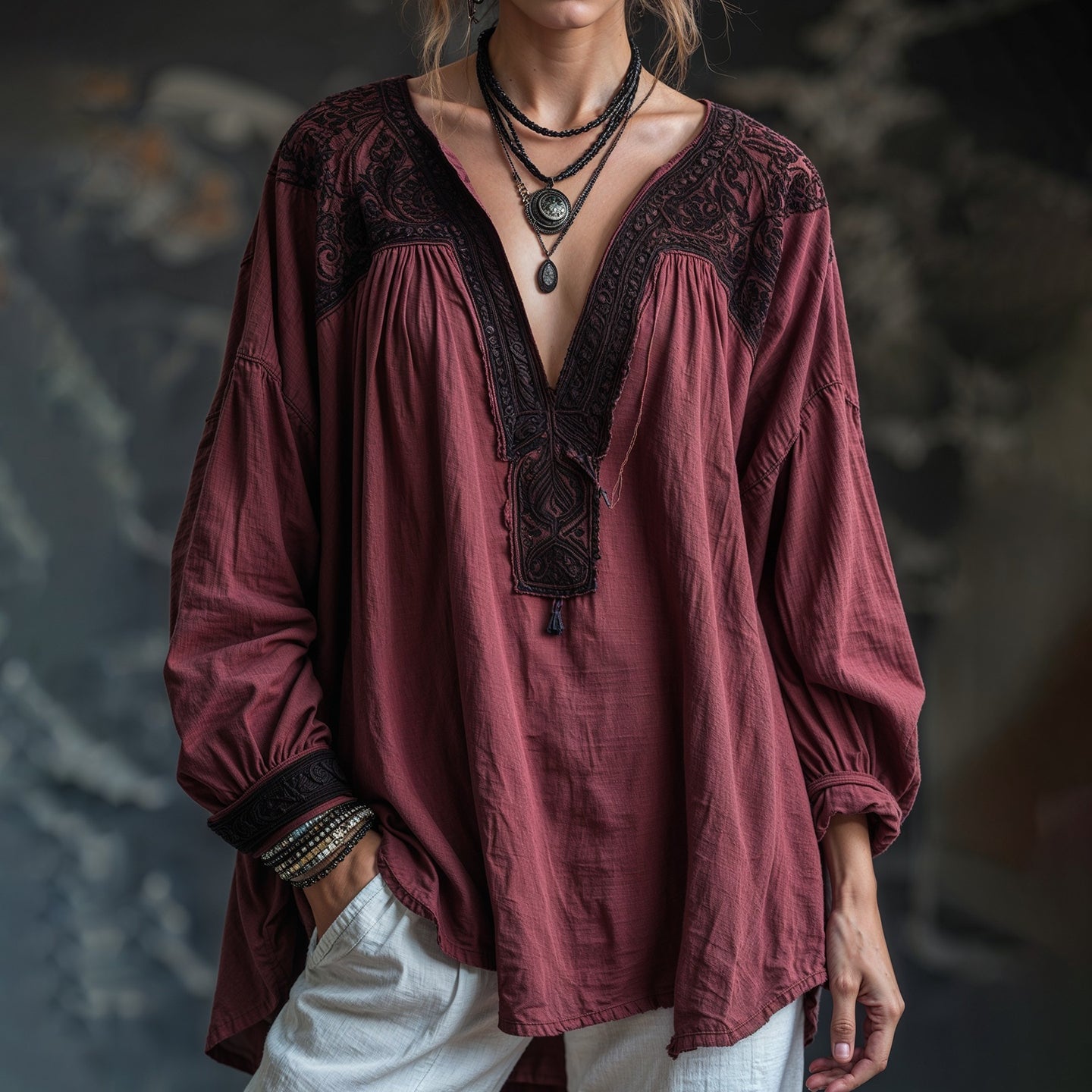 Women's Floral Print Linen Tops elevenforest