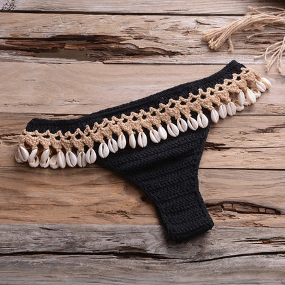Personalized Hollow Out Cutout Beach Knitted Shell Pants for – Summer