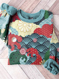 Japanese Traditional Art Pattern Print Casual Sweatshirt elevenforest