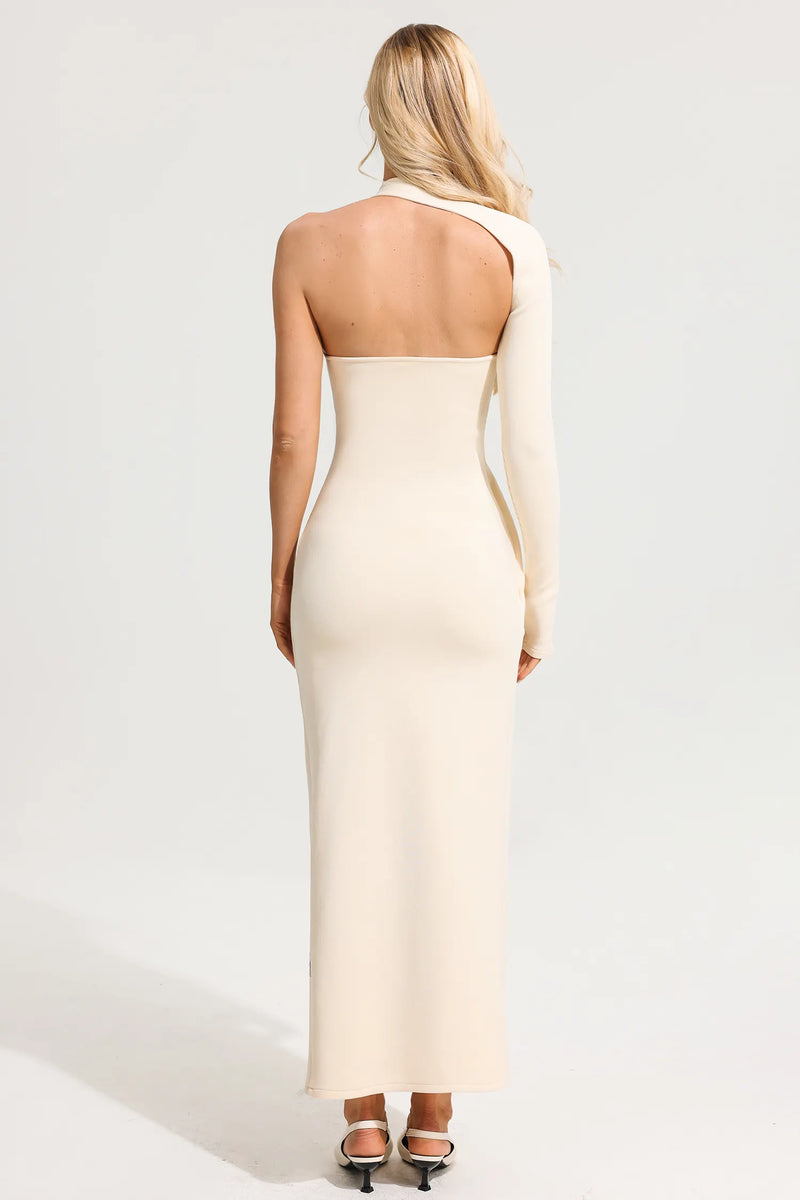 Knit One-shoulder Maxi Dress