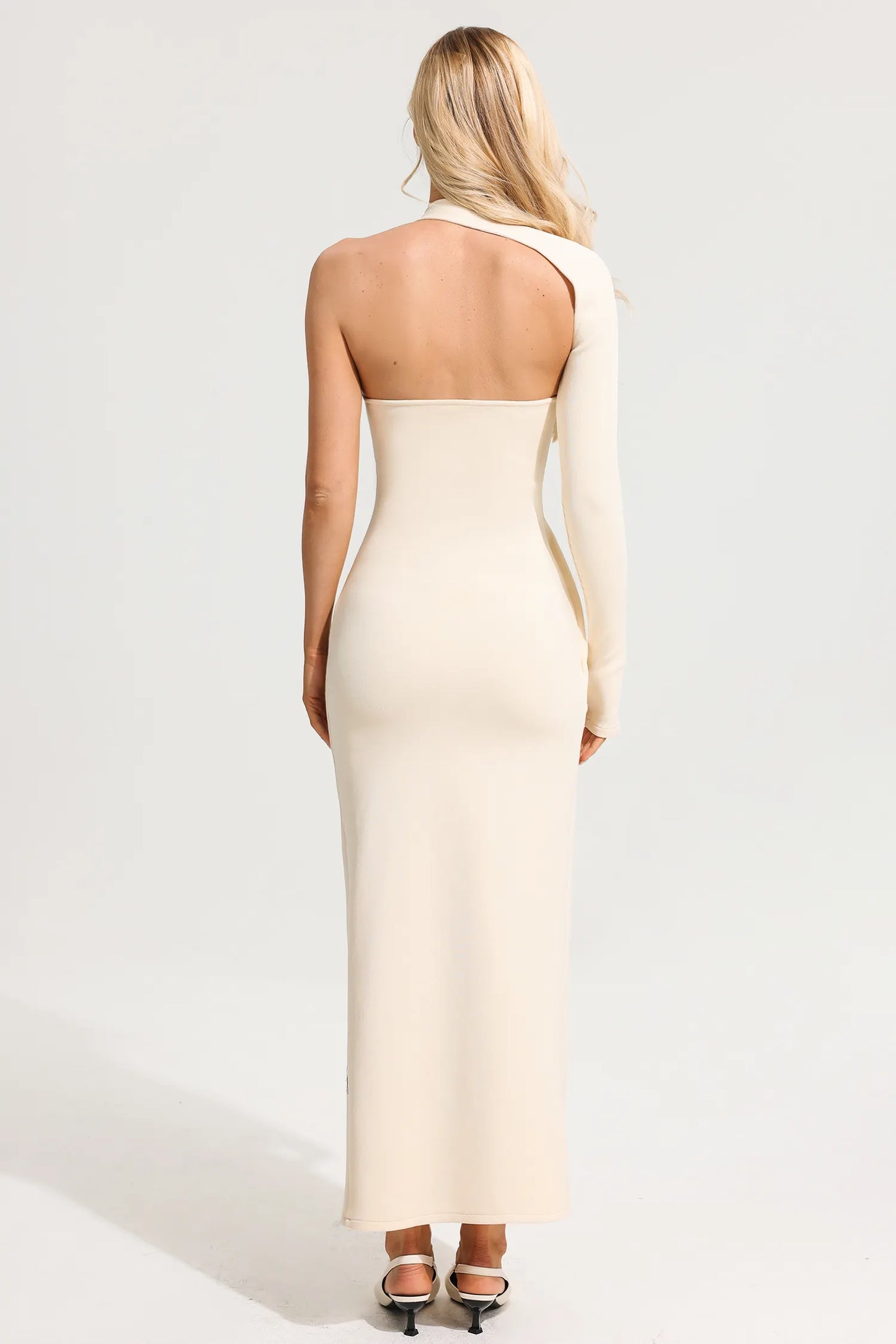 Knit One-shoulder Maxi Dress